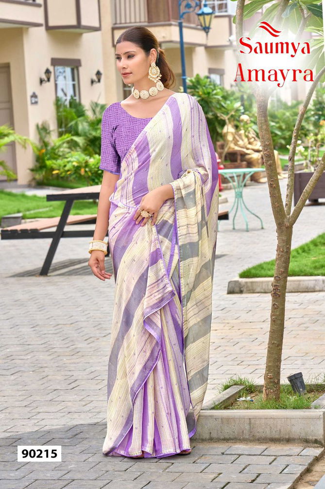 Amayra By Saumya Chiffon Brasso Sarees Wholesale Printed Sarees Wholesale Price In Surat